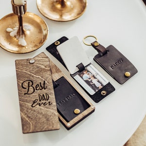 Man Accessory Personalized Leather Keychain With Photo Keyring Unique Boyfriend Gift For Him Gift