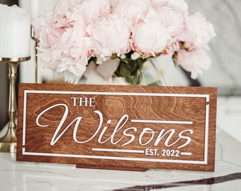 Personalized Wooden Last Family Sign Unique Wedding Gift For Couple Housewarming Anniversary Gift for Her Wedding New Home Gift