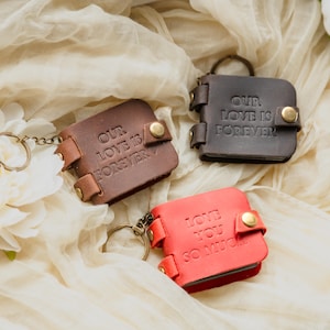 Personalized Keychain Mini Photo Album Men Accessory  Keyring Valentine's Day Gifts