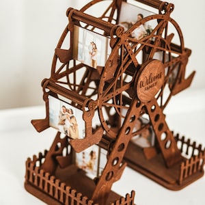 Wedding Photo Gift for Couple Custom Wooden Ferris Wheel Valentine Gift Personalized Unique Christmas Gifts Anniversary Gifts for Him Her
