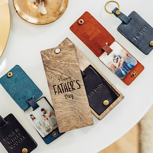 Man Accessory Personalized Leather Keychain With Photo Keyring Unique Boyfriend Gift For Him Gift Exclusive Gift Christmas Gift