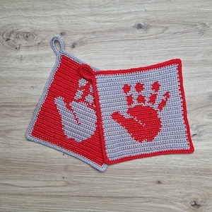 Crochet pattern potholder &quot;Hand&quot;