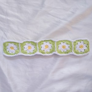Flower granny square crochet headband