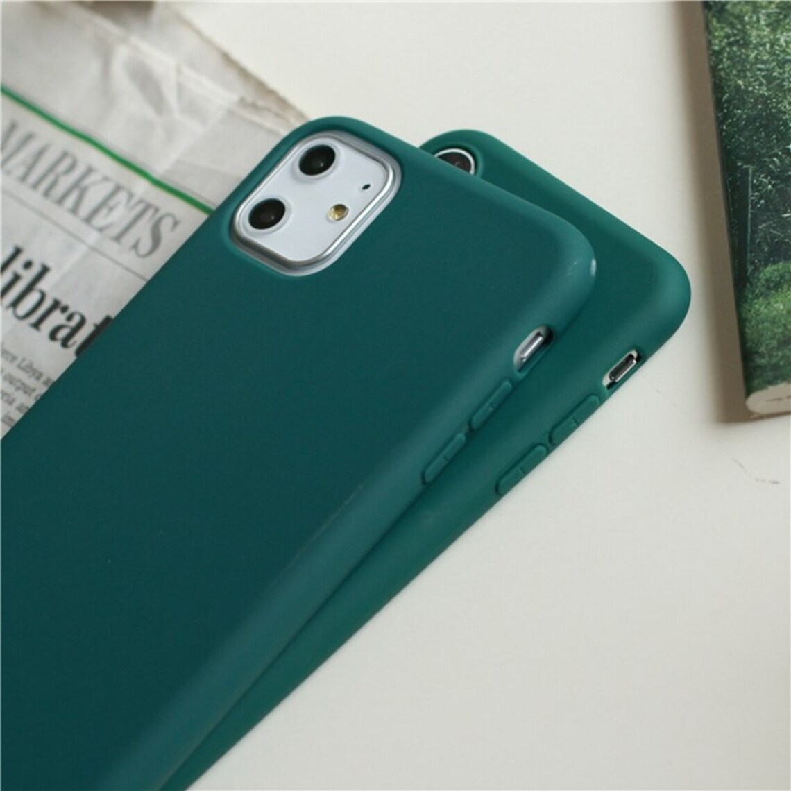 Dark Green Matte Phone Case For iphone 12 mini 11 Pro XS Max Etsy
