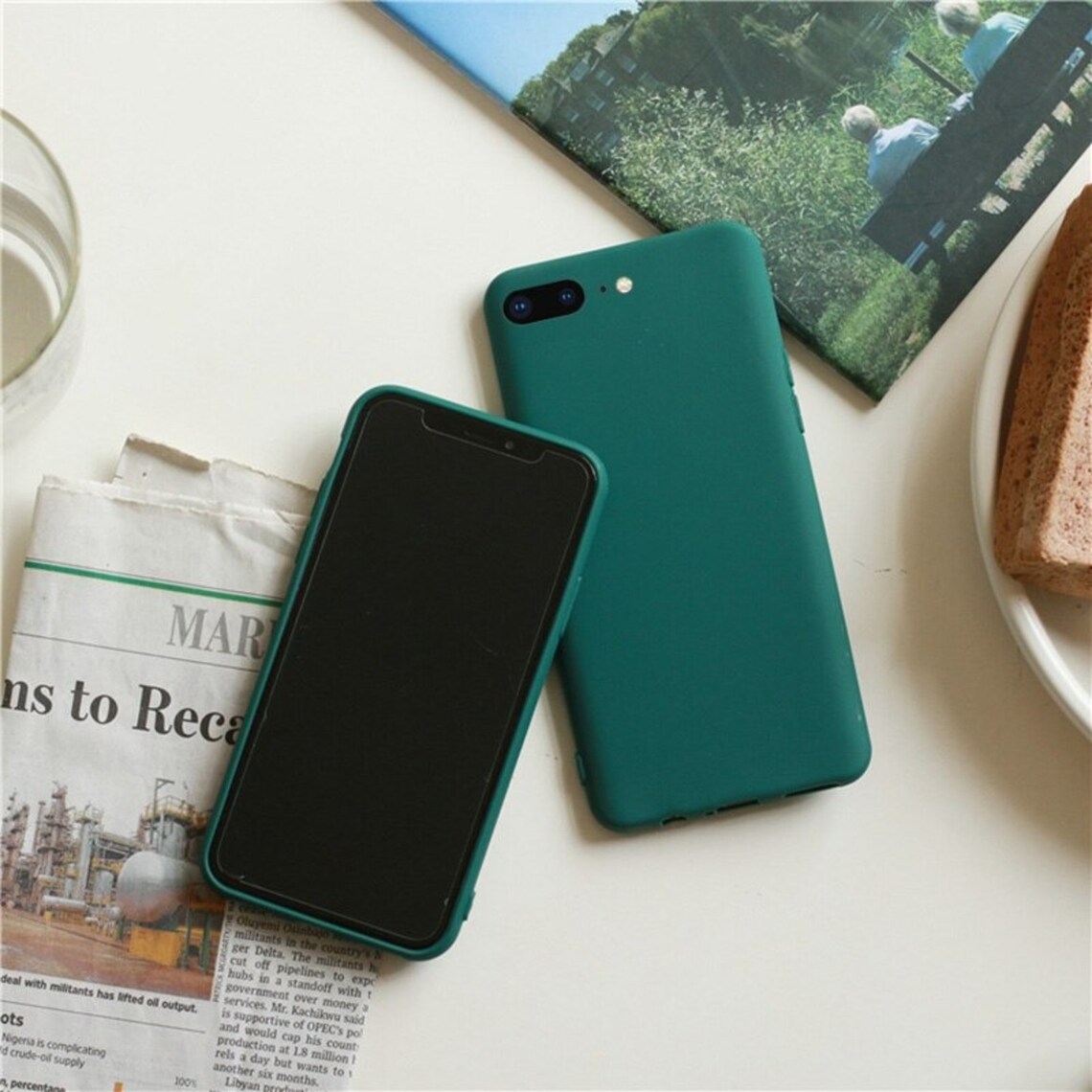 Dark Green Matte Phone Case For iphone 12 mini 11 Pro XS Max Etsy