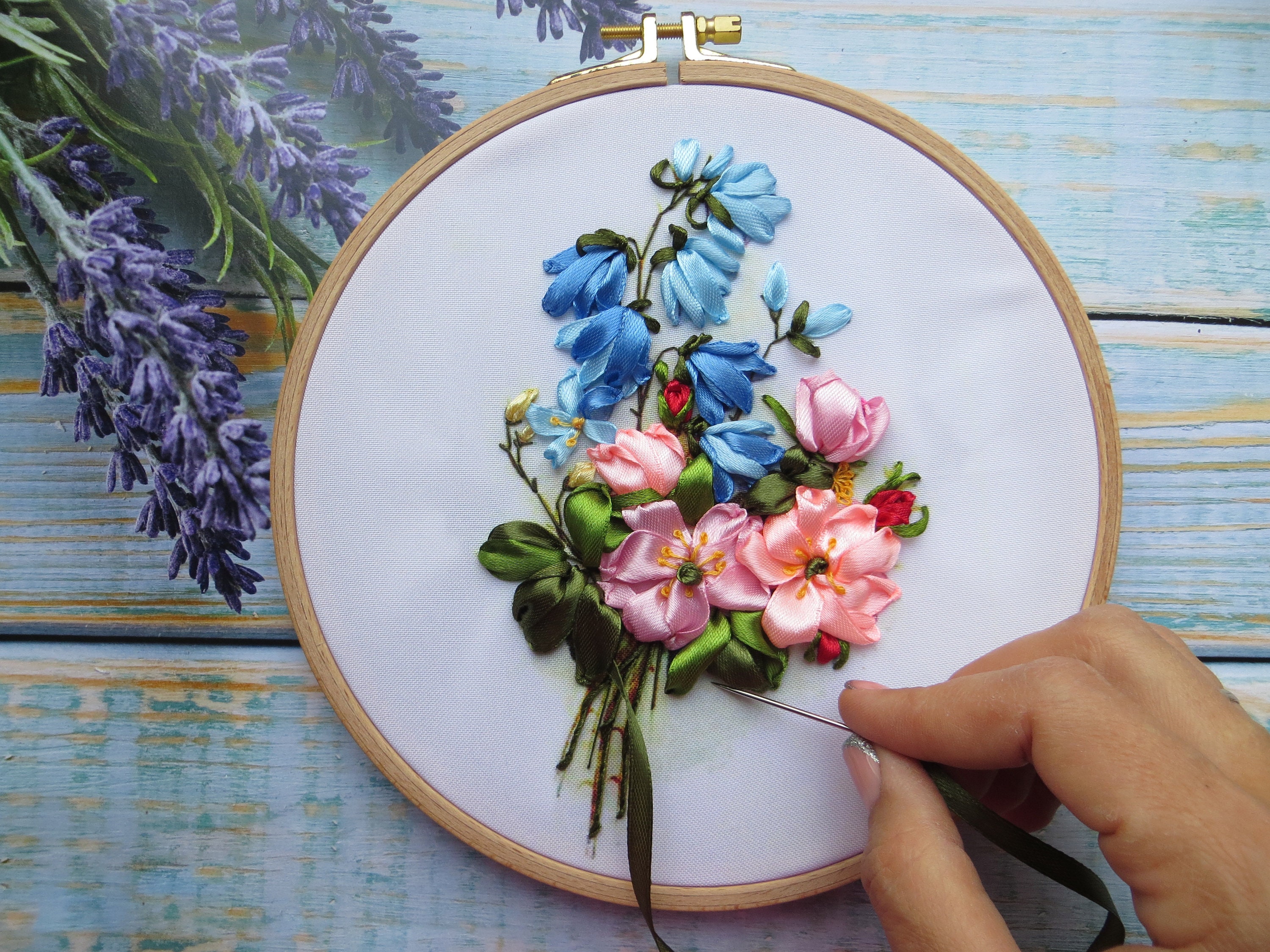 Silk ribbon embroidery KIT beginner christmas diy kit adult Etsy