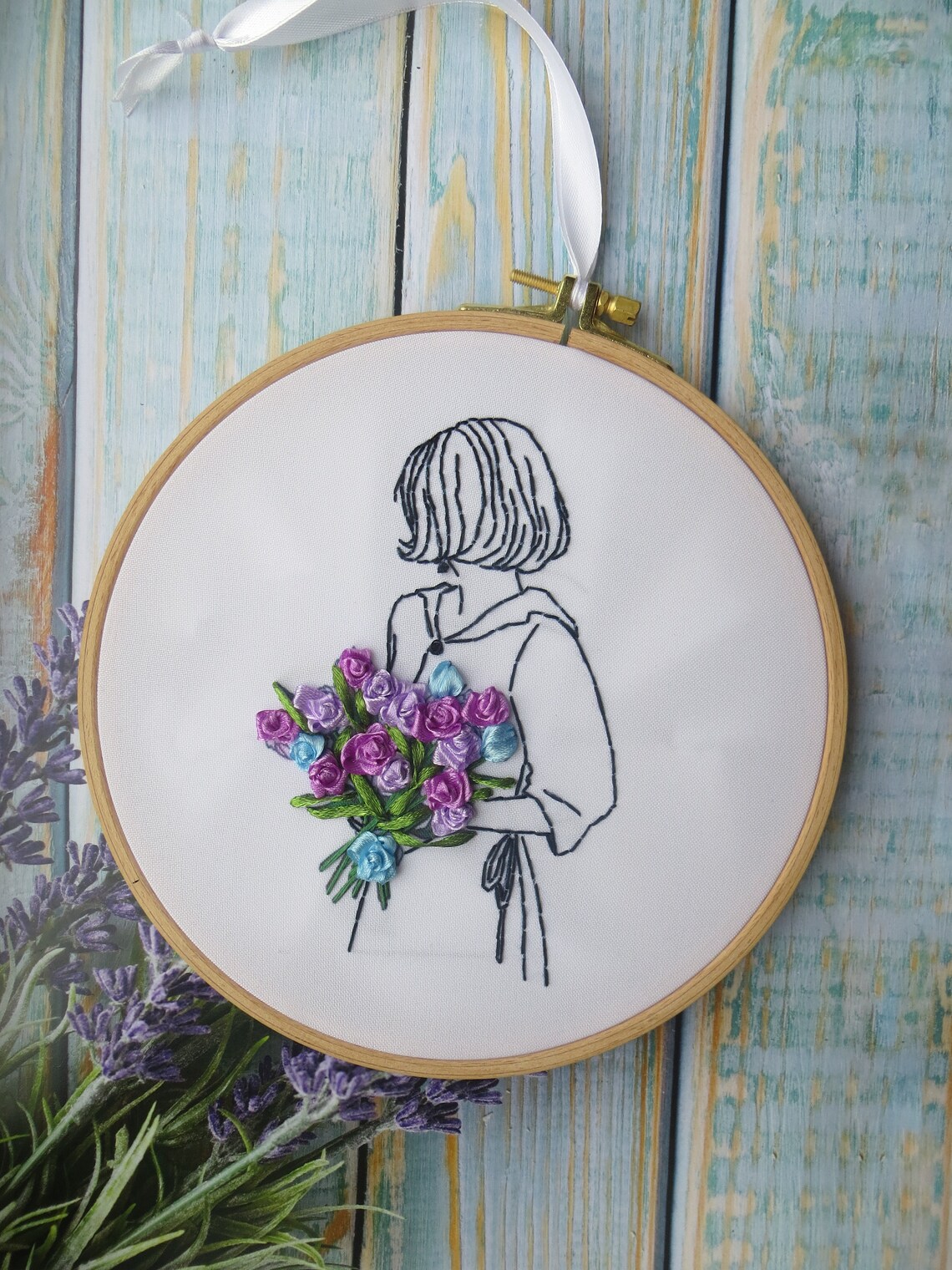 Silk ribbon embroidery kit for beginner female embroidery DIY Etsy