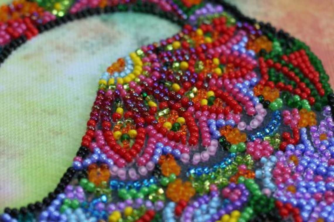 Bead Embroidery Kit for Beginner Beaded Embroidery DIY Craft Etsy
