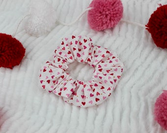 Pink and Gold Hearts Scrunchie | Valentine’s Day Schrunchie | Gifts for Her | Galentines Day Gift