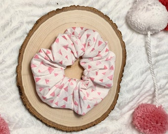 Pink Triangle Boho Scrunchie | Valentine’s Day Schrunchie | Gifts for Her | Galentines Day Gift