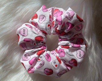 Conversation Hearts Scrunchie | Valentine’s Day Schrunchie | Gifts for Her | Galentines Day Gift