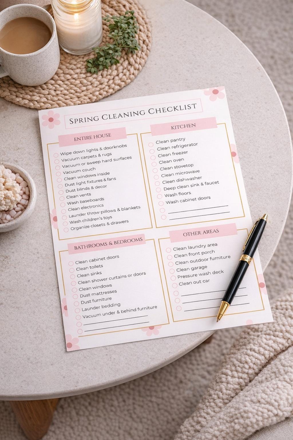 Spring Cleaning Checklist Printable, Home Cleaning Planner, Digital ...