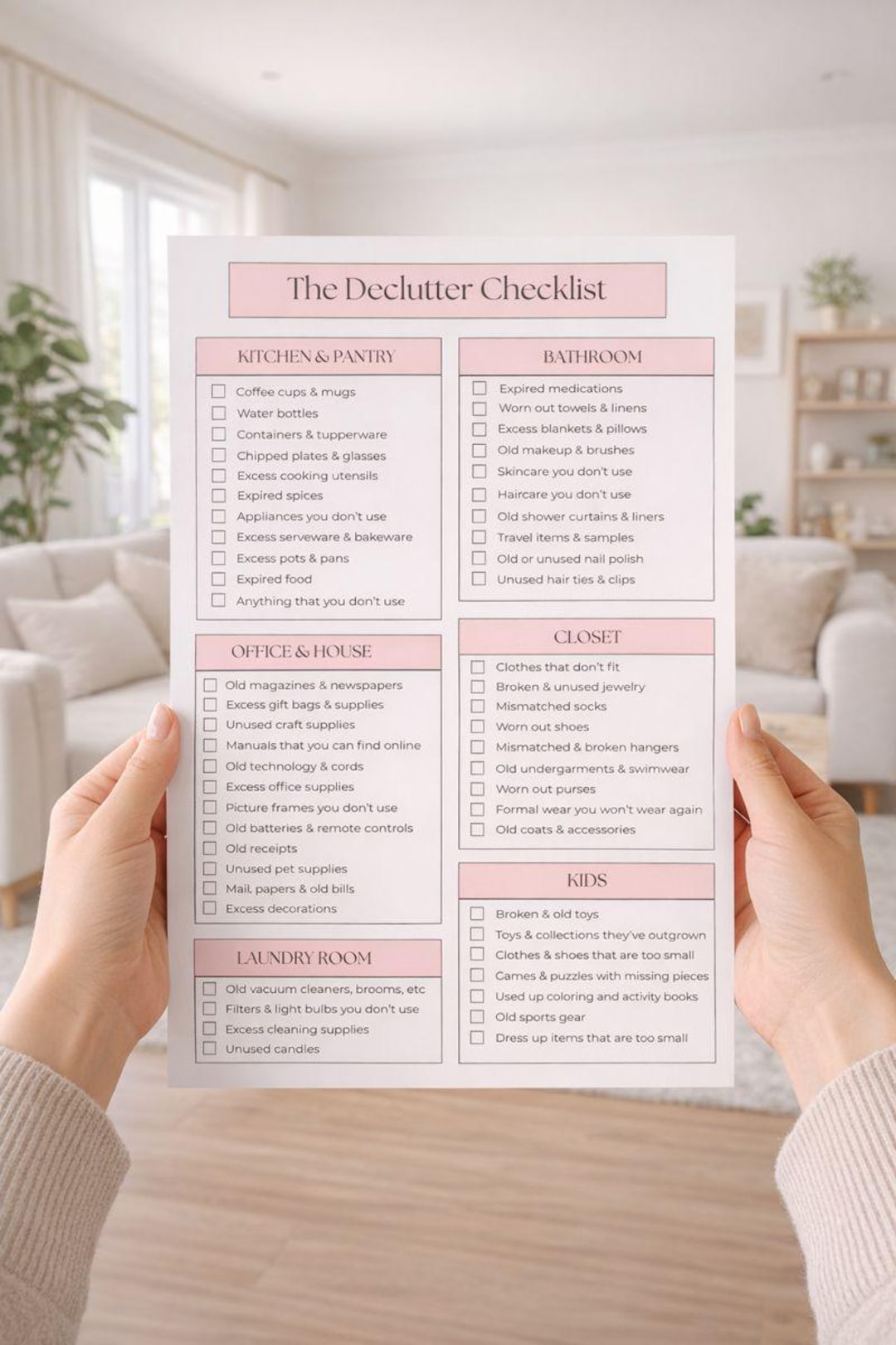 Printable Declutter Checklist PDF - Etsy