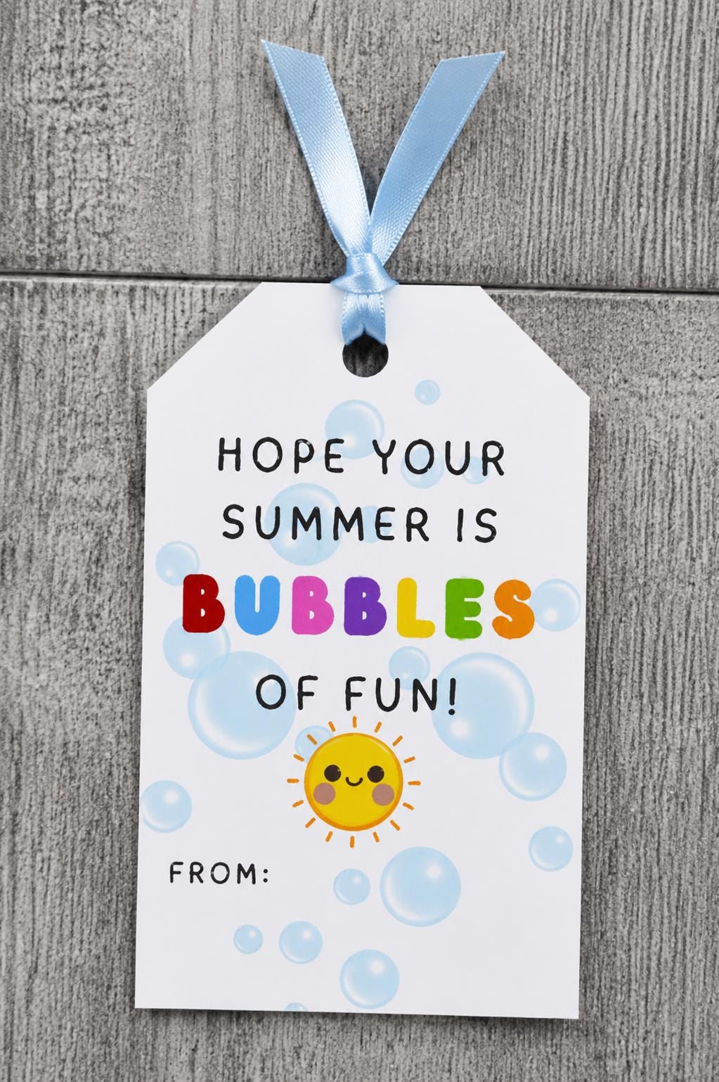 Printable Summer Bubble Gift Tags | End of School Year Student Gifts ...