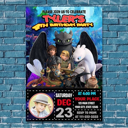 How to Train Your Dragon Birthday Invitation Printable - Etsy
