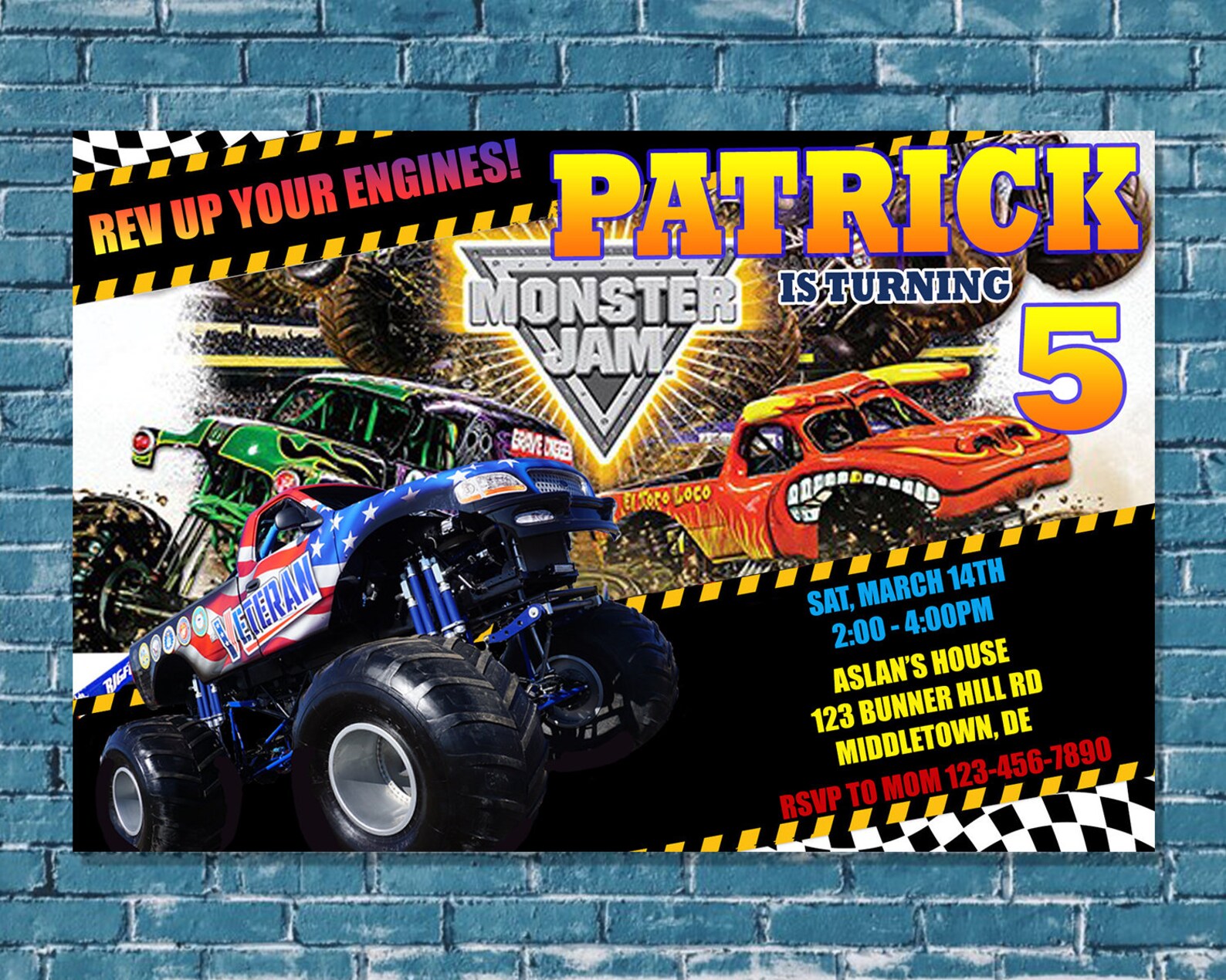 Monster Jam Birthday Invitation Template Free