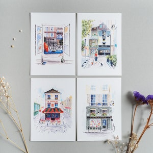 Coffret de cartes postales « Paris » | Aquarelle | Voyage | Printemps | Carte de vœux | anniversaire | mariage | Saint Valentin | France | Aquarelle | Amour