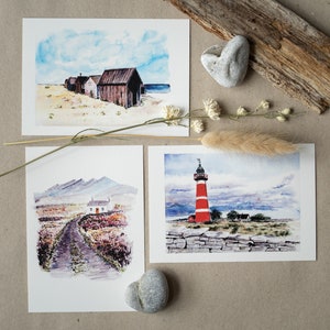 Postkarten-Set „Nordwind“ | Aquarell-Karten | Natur | Watercolor | Travel | Skandinavien |Schweden | Schottland | Gotland | Fårö |Skandilove