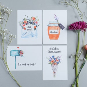 Postkarten-Set „Cards for life: MOMENTE“ | Aquarell | Blumen | Alles Gute | Herzlichen Glückwunsch | Geburtstag | Danke  | Ich denk an Dich