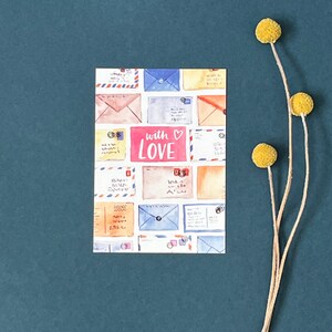 Postkarte „Loveletters“ | Aquarell-Karten | Watercolor | Liebe | Freundschaft | Valentinstag | Hochzeit | Loveletter | Herz