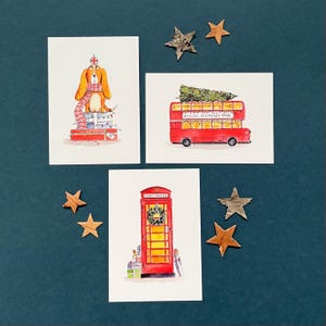 Postkarten-Set „London Christmas Magic“ | Weihnachtskarten | DIN A6  | Aquarell-Karten | Watercolor | Geschenk | Winter | Illustration