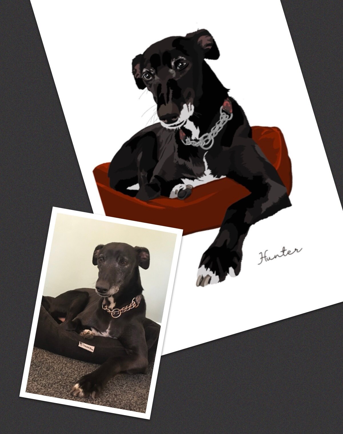 Framed Personalised Pet Picture. Turn pets into art. Perfect Etsy