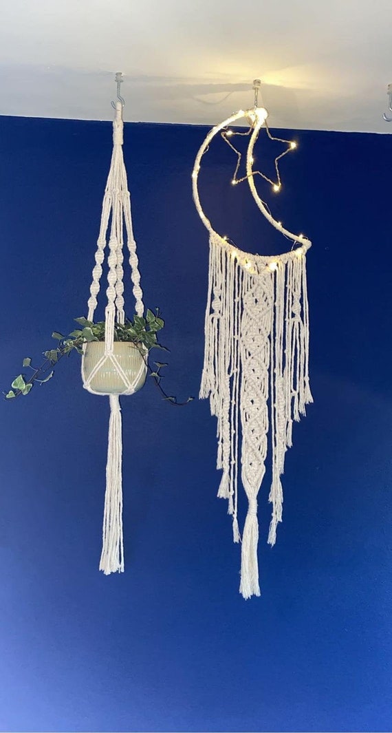 Crescent Moon Macrame Wall Hanging Etsy