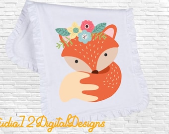 Cute Sleep Fox Hand Drawn Sublimation Clipart for Use With Embroidery PNG Digital Download