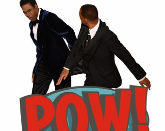 Will Smith Chris Rock Sticker PNG Outlined Sticker Instant Download.