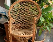 Miniature Peacock Chair, Planter Stand, Rattan mini chair