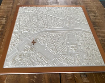 3D Paris | Digitale Dateien | 3D STL Datei | Paris 3D Karte | 3D City Art | 3D Gedruckte Landmark | Modell der Paris Skyline | 3D Kunst