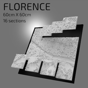 florence 3D | fichiers numériques | | de fichiers 3D STL | de carte 3D de Florence | d’art de ville en 3D | de repère imprimé en 3D Maquette de Florence Skyline | Art 3D