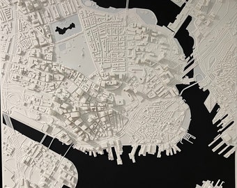 3D Boston | Digital Files | 3D STL File | Boston 3D Map | 3D City Art | 3D Printed Landmark | Model of Boston Skyline | 3D Art