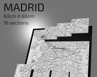 3D-karta över Madrid | Utskrivbar STL-fil