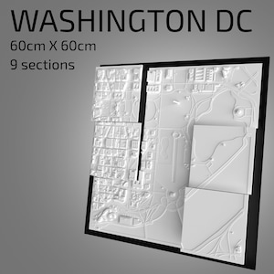 3D Washington D.C | fichiers numériques | | de fichiers 3D STL | de cartes 3D de Washington | d’art de ville en 3D | de repère imprimé en 3D Maquette de Washington Skyline | Ou: