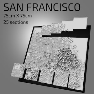 | 3D de San Francisco fichiers numériques | | de fichiers 3D STL | de carte 3D de San Francisco | d’art de ville en 3D | de repère imprimé en 3D Modèle SanFrancisco Skyline | Art