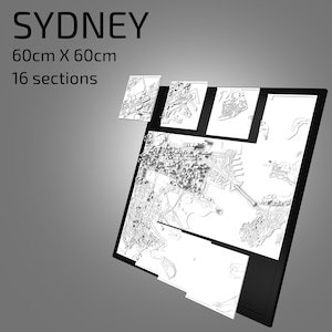 Sidney 3D | Arquivos Digitais | Arquivo STL 3D | Mapa 3D de Sydney | Arte da cidade 3D | Marco impresso em 3D | Modelo do horizonte de Sydney | Arte 3D