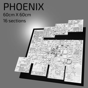 | Phoenix 3D fichiers numériques | | de fichiers 3D STL | de carte 3D Phoenix | d’art de ville en 3D | de repère imprimé en 3D Modèle de Phoenix Skyline | Art