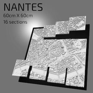 | Nantes 3D fichiers numériques | | de fichiers 3D STL Carte 3D de Nantes | | d’art de ville en 3D | de repère imprimé en 3D Maquette de la Skyline de Nantes | Art 3D