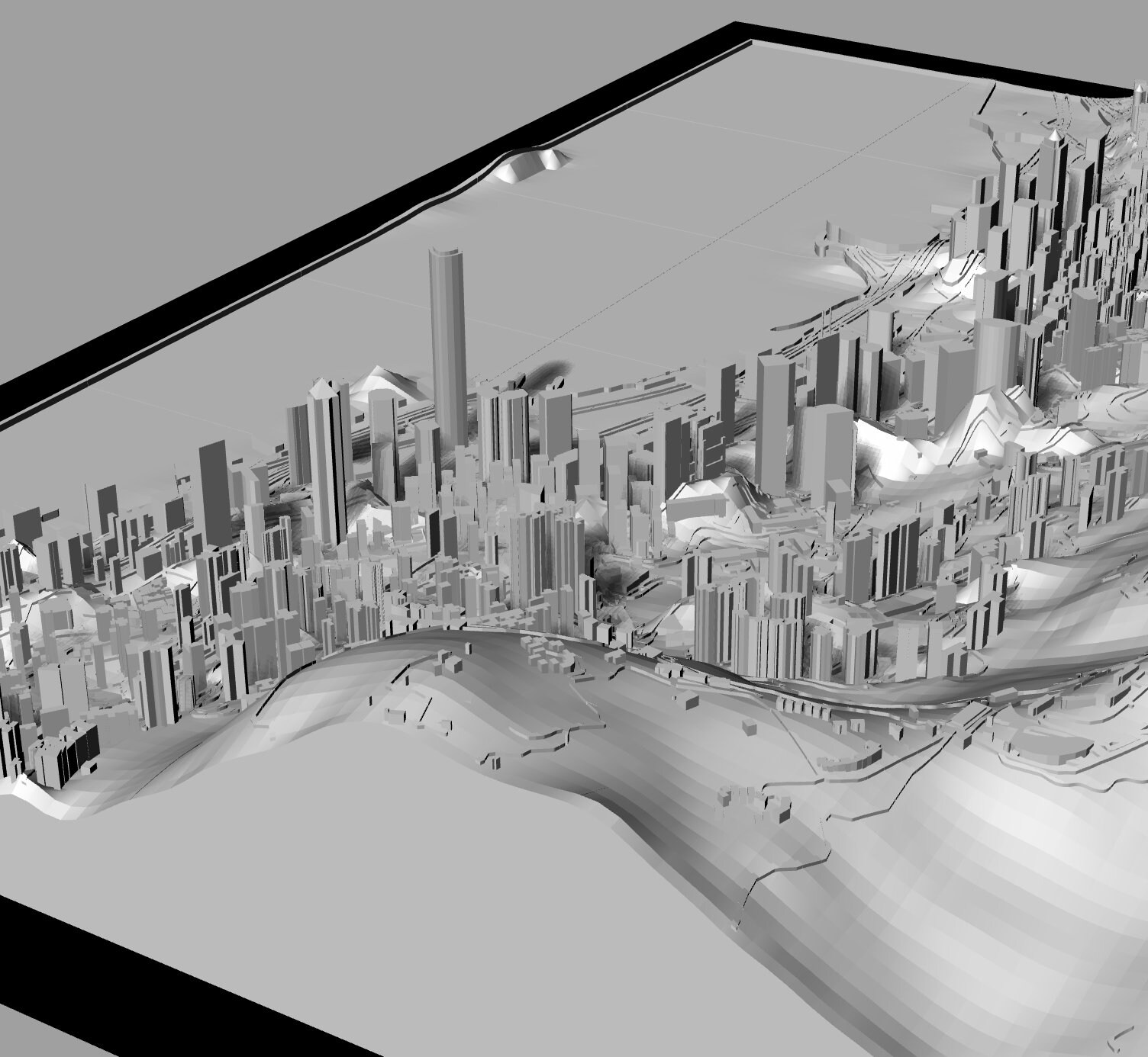 3D Hong Kong Digital Files 3D STL File Hong Kong 3D Map | Etsy
