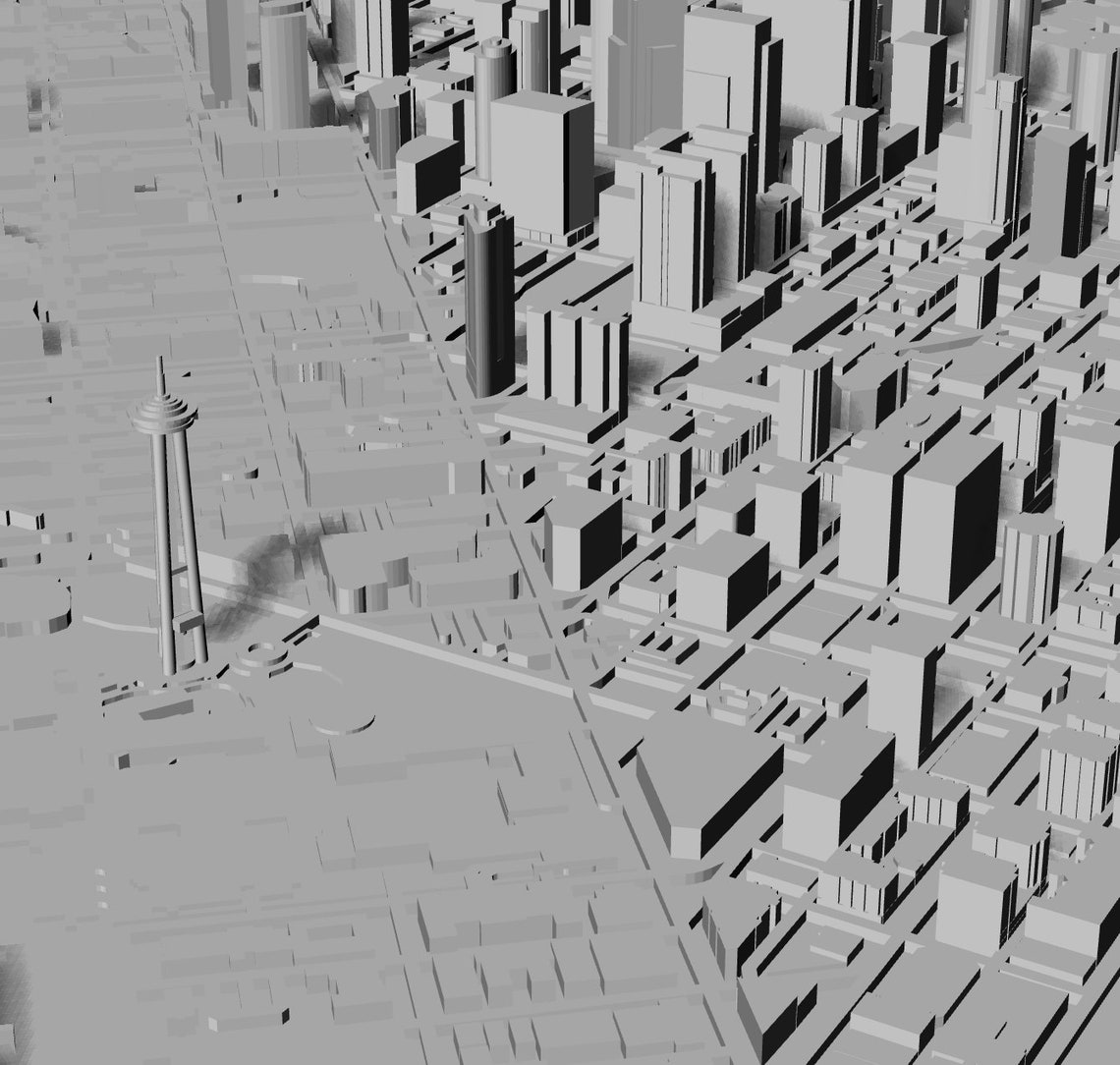 3D Seattle City Map | Printable STL File, Landmark Art (digital ...