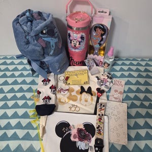 Disney extra Large mystery gift box - with a variety of different items and a handmade keyring.