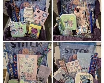 Disney small stitch mystery box - with a variety of different items and a handmade keyring.