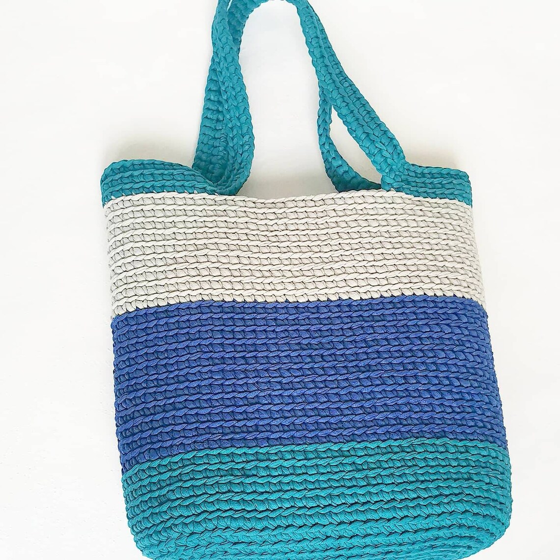 Shopping bag knitted bag beach bag knitted yarn bag women Etsy
