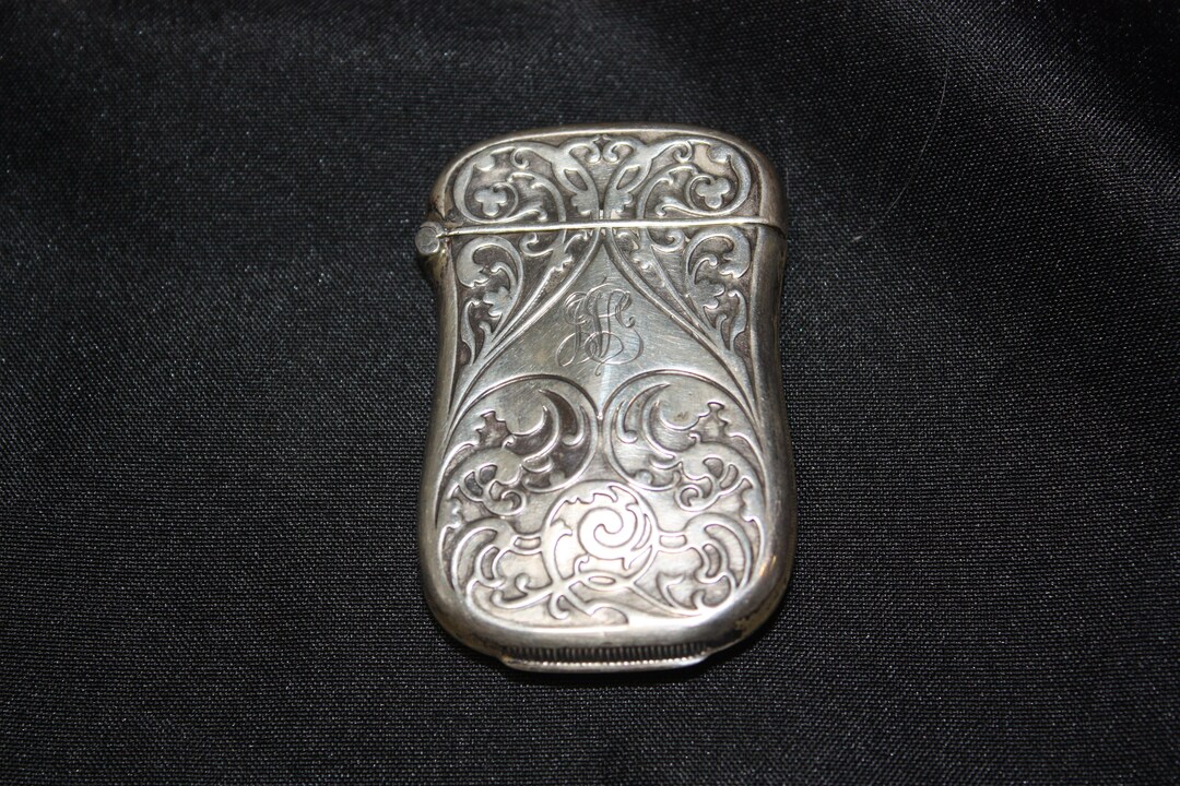 Antique Sterling Silver Match Case Etsy