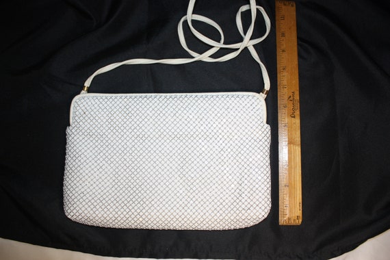 Vintage Whiting and Davis White Metal Mesh Bag - image 3