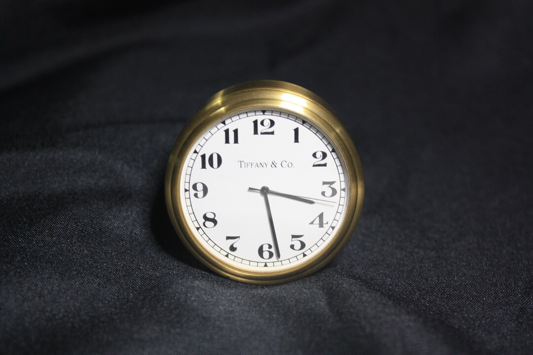 Tiffany & Co Brass Desktop Clock Etsy