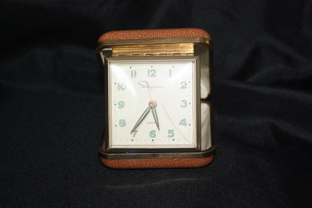 Vintage Ingraham Luminous Travel Alarm Clock Etsy