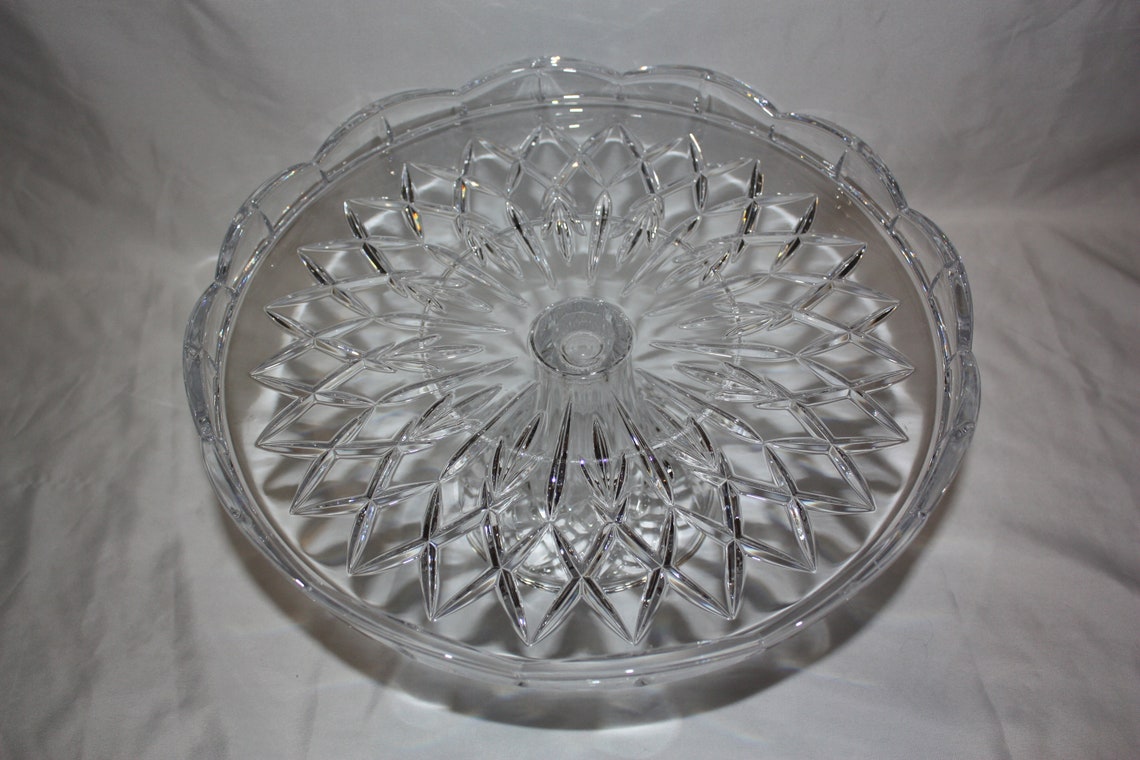 Vintage Cake Stand Lead Crystal Imperial Estate Foot Pedestal Etsy