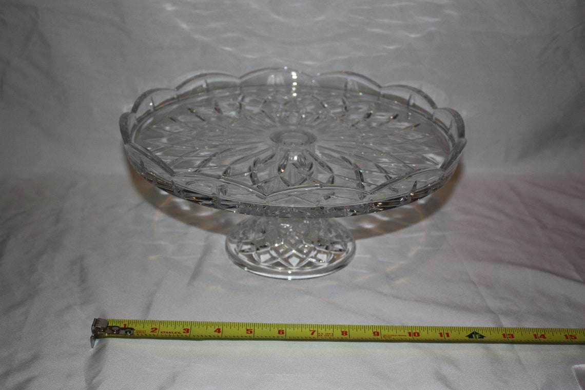 Vintage Cake Stand Lead Crystal Imperial Estate Foot Pedestal Etsy